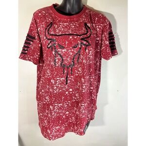 Vintage Y2K Phat Farm Sz.XL Red White Splatter Ox Cow Punk Skater Core